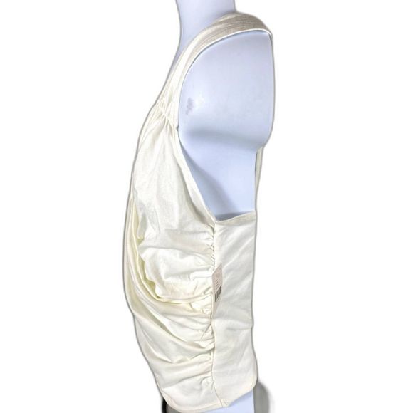 NWT Maeve By Anthropologie Size L White Faux Wrap Surplice  Surplice Sleeveless - Picture 6 of 10